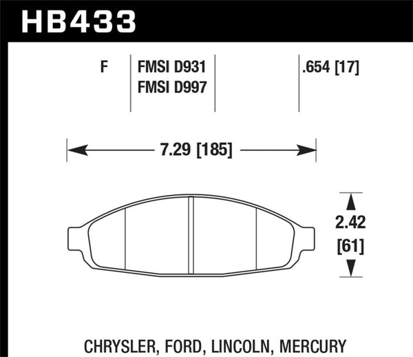 Hawk HPS Street Brake Pads - Bull Strap