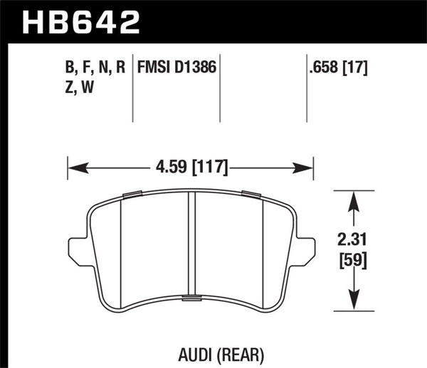 Hawk Performance 09-10 Audi A4/Quattro / 08-11 A5 Quattro / 09-11 Q5 Rear Ceramic Street Brake Pads - Bull Strap