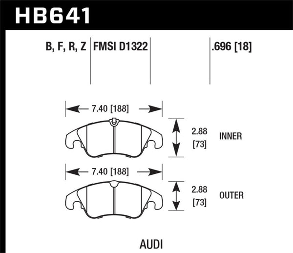 Hawk Performance 09-11 Audi A4/Quattro / 08-11 Quattro / 09-11 Q5 Front Ceramic Street Brake Pads - Bull Strap