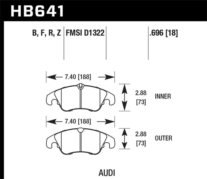 Hawk Performance 09-11 Audi A4/Quattro / 08-11 Quattro / 09-11 Q5 Front Ceramic Street Brake Pads - Bull Strap