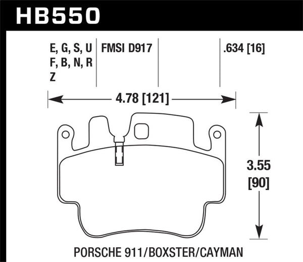 Hawk Porsche 911 / Cayman / Boxster Front /Rear DTC-70 Race Brake Pads - Bull Strap