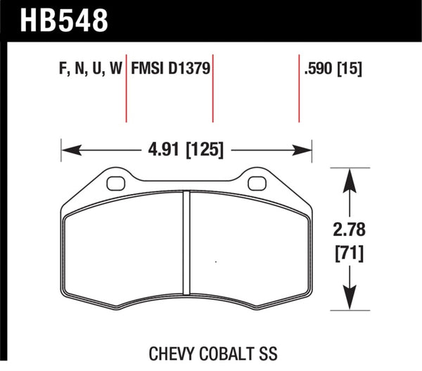 Hawk Renault Clio DTC-60 Race Front Brake Pads - Bull Strap