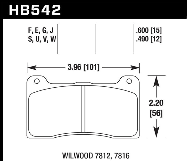 Hawk Wilwood (7812/7816) ER-1 Motorsports Brake Pad Set - Bull Strap