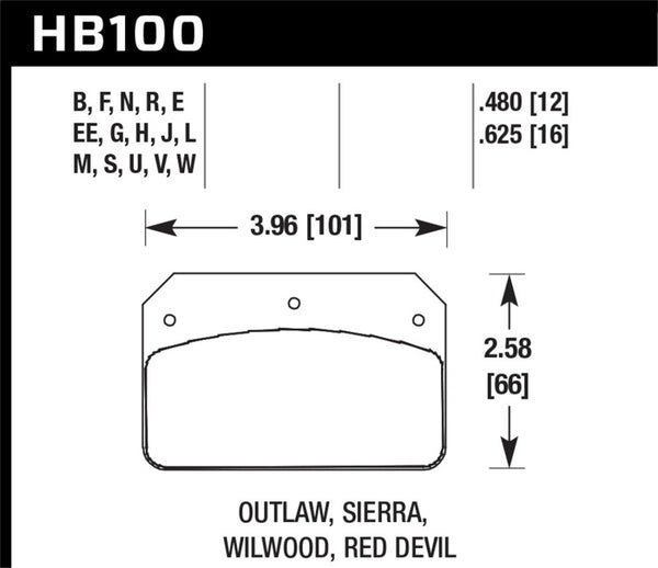 Hawk Wilwood Dynalite Caliper HP+ Street Brake Pads - Bull Strap