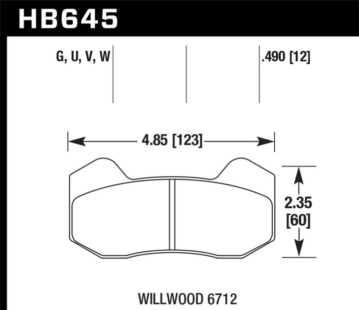 Hawk Wilwood Type 6712 DTC-60 Brake Pads - Bull Strap