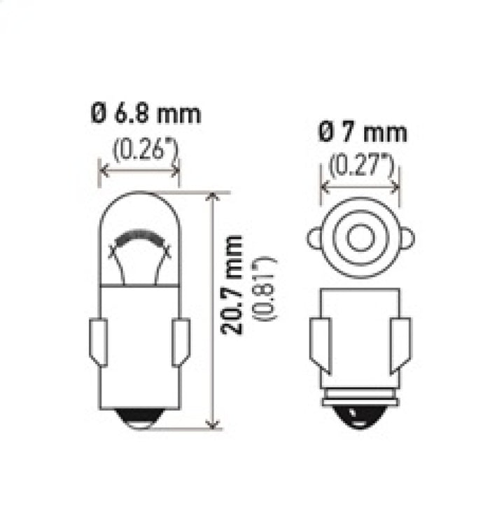 Hella 3898 12V 2W BA7s T2 Halogen Bulb (Min Order Qty 10) - Bull Strap