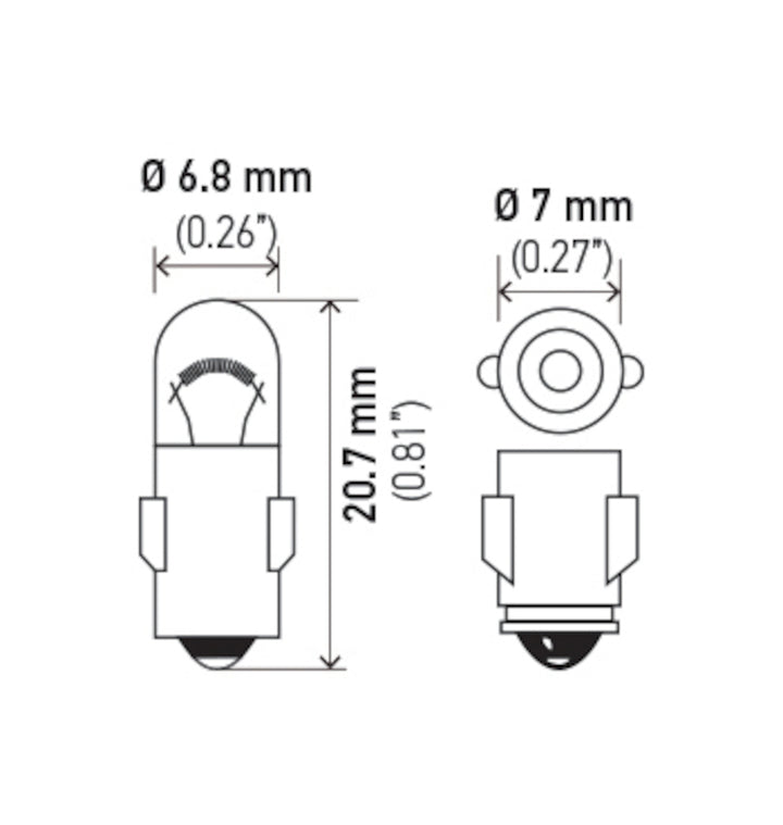 Hella 3898 12V 2W BA7s T2 Halogen Bulb (Min Order Qty 10) - Bull Strap