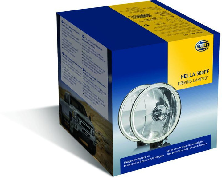 Hella 500FF 12V/55W Halogen Driving Lamp Kit - Bull Strap