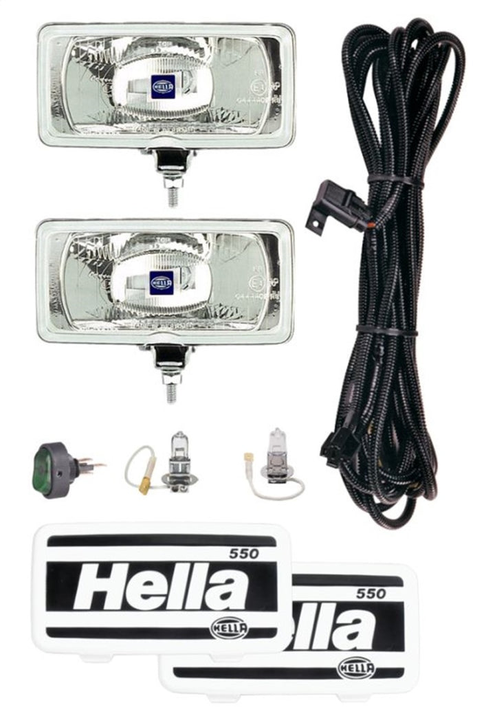 Hella 550 Series 12V/55W Halogen Driving Lamp Kit - Bull Strap