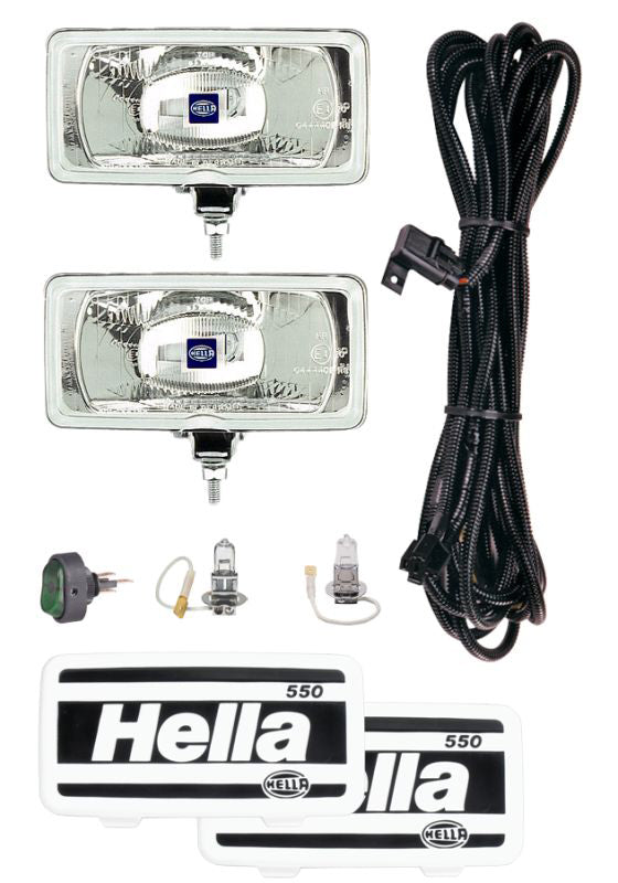 Hella 550 Series 12V/55W Halogen Driving Lamp Kit - Bull Strap