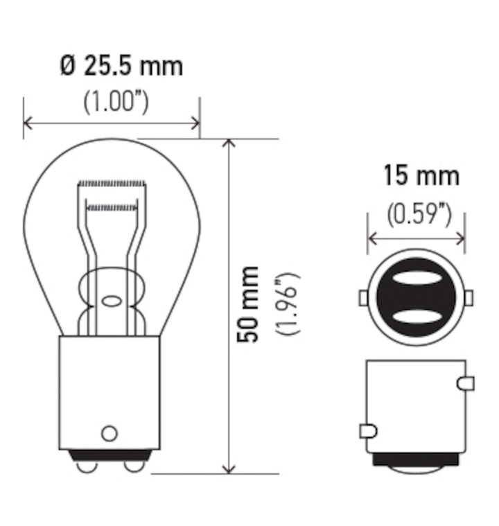Hella Bulb 1157 12V 27/8W BAY15d S8 - Bull Strap