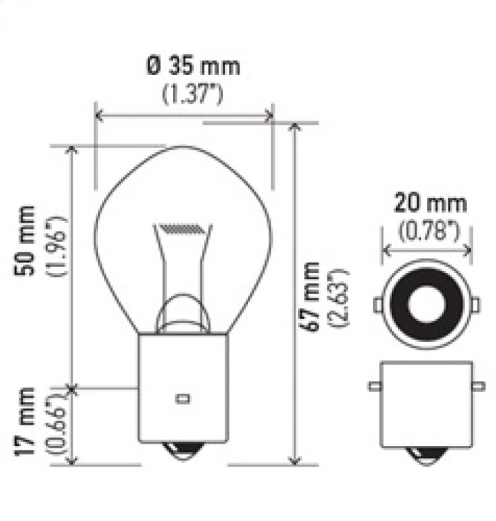 Hella Bulb 635 12V 35W Ba20S B11 F2 (MOQ 10) - Bull Strap