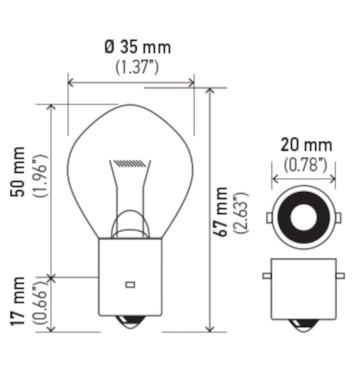 Hella Bulb 635 12V 35W Ba20S B11 F2 (MOQ 10) - Bull Strap