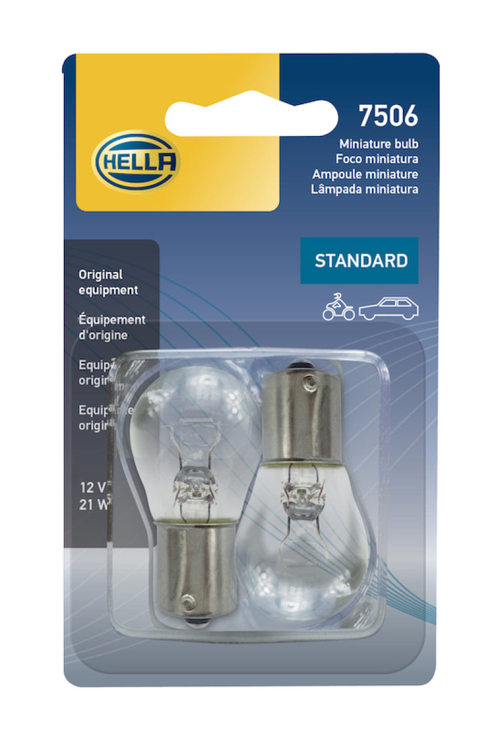 Hella Bulb 7506 12V 21W Ba15S S8 (2) - Bull Strap