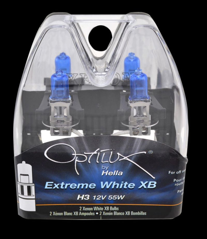 Hella H3 12V 55W Xen White XB Bulb (Pair) - Bull Strap