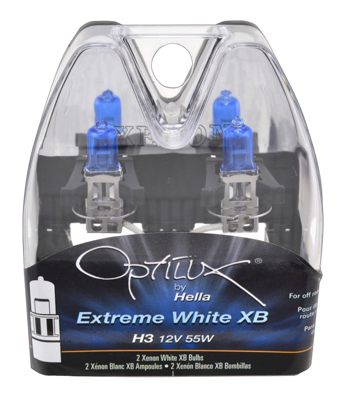 Hella H3 12V 55W Xen White XB Bulb (Pair) - Bull Strap