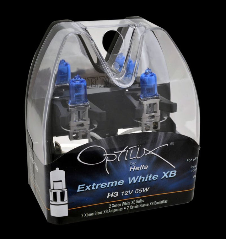 Hella H3 12V 55W Xen White XB Bulb (Pair) - Bull Strap