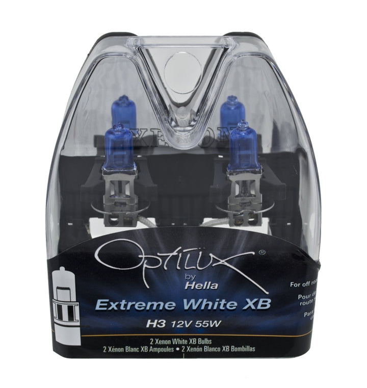 Hella H3 12V 55W Xen White XB Bulb (Pair) - Bull Strap