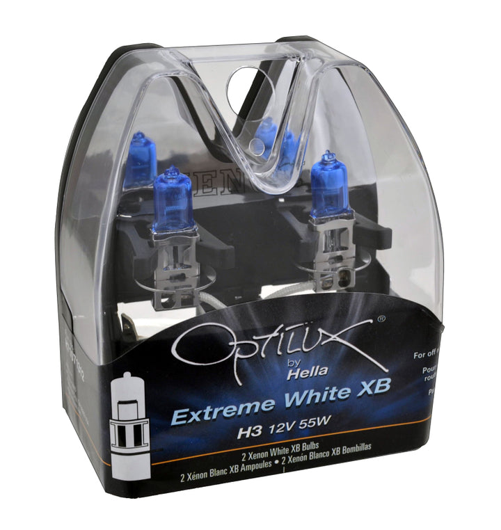 Hella H3 12V 55W Xen White XB Bulb (Pair) - Bull Strap