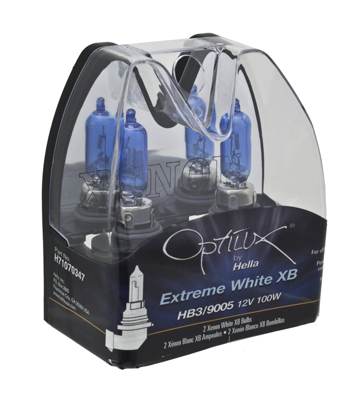 Hella HB3 9005 12V 100W Xenon White XB Bulb (Pair) - Bull Strap