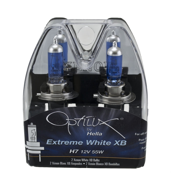 Hella Optilux 12V/55W H7 Extreme Blue Bulb (Pair) - Bull Strap