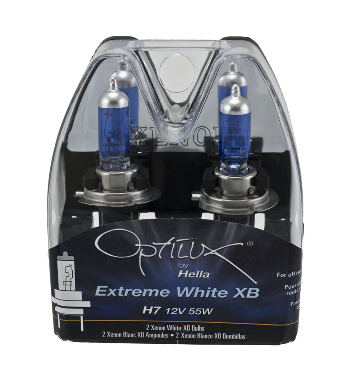 Hella Optilux 12V/55W H7 Extreme Blue Bulb (Pair) - Bull Strap