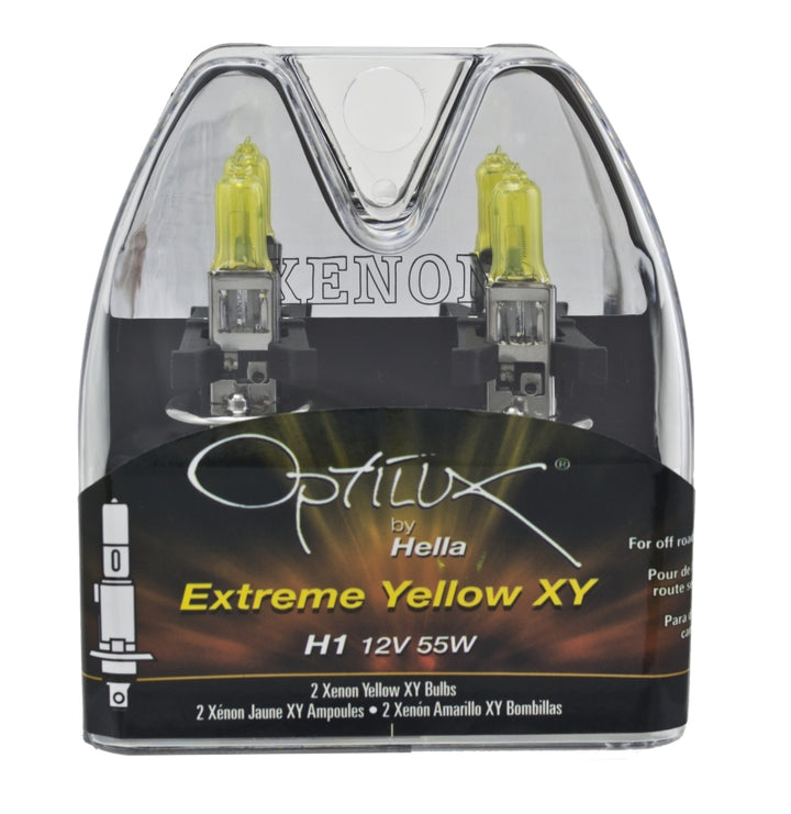 Hella Optilux H1 12V/55W XY Yellow Bulb - Bull Strap