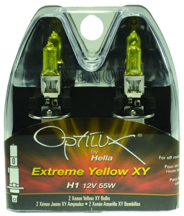 Hella Optilux H1 12V/55W XY Yellow Bulb - Bull Strap