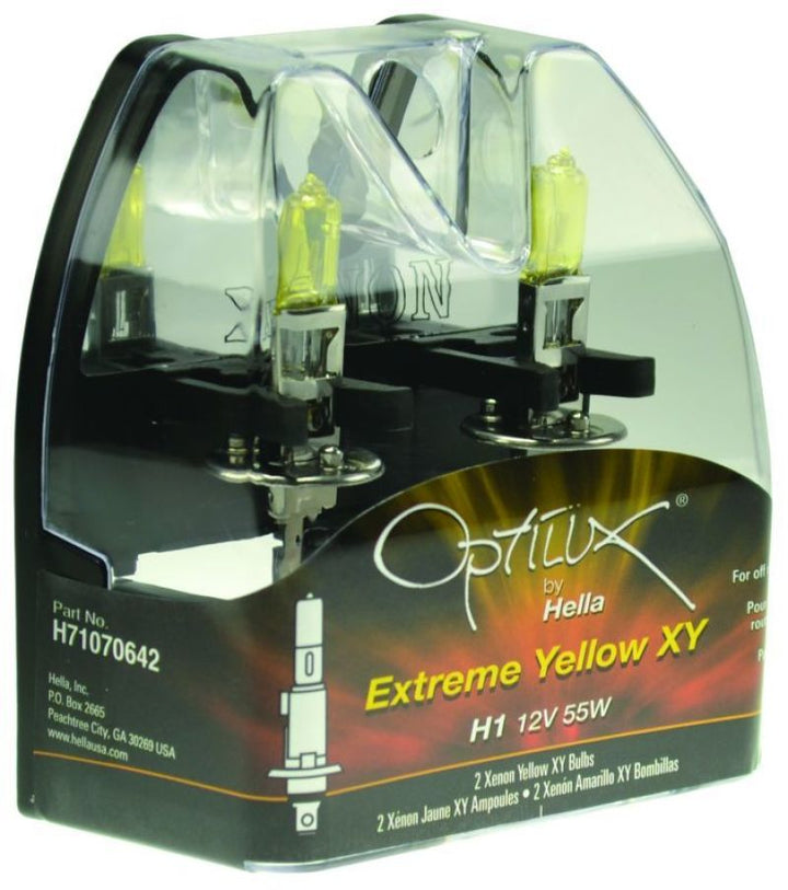 Hella Optilux H1 12V/55W XY Yellow Bulb - Bull Strap