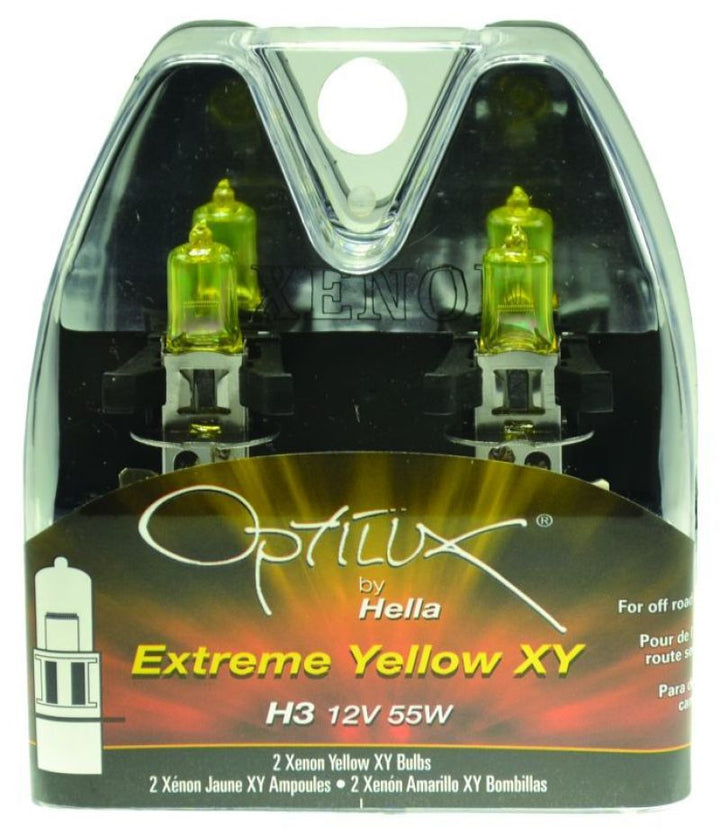Hella Optilux H3 12V/55W XY Extreme Yellow Bulb - Bull Strap