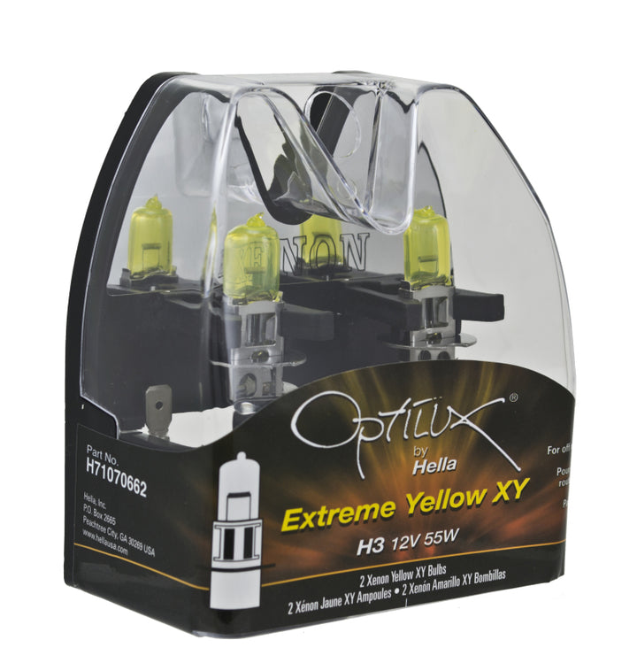 Hella Optilux H3 12V/55W XY Extreme Yellow Bulb - Bull Strap