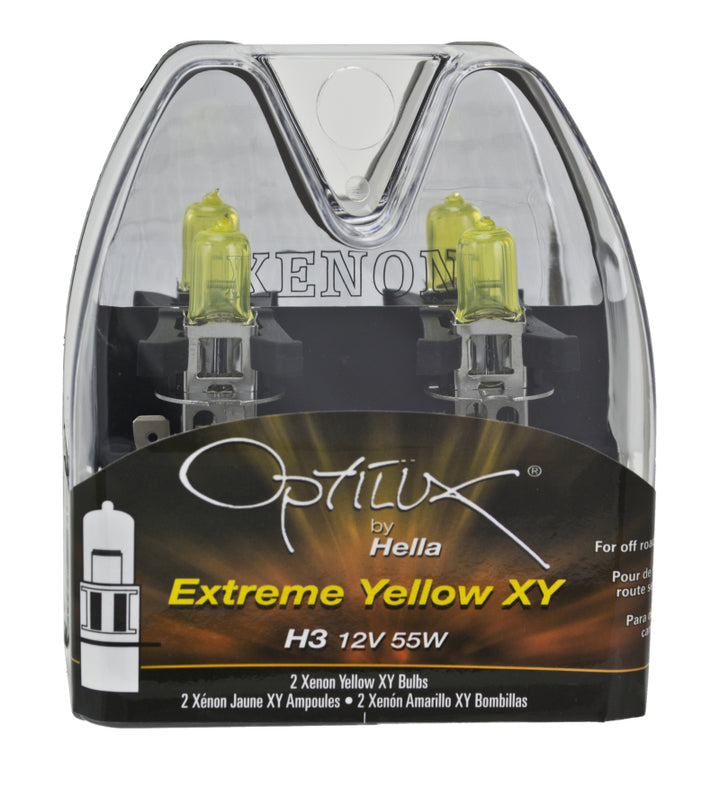 Hella Optilux H3 12V/55W XY Extreme Yellow Bulb - Bull Strap