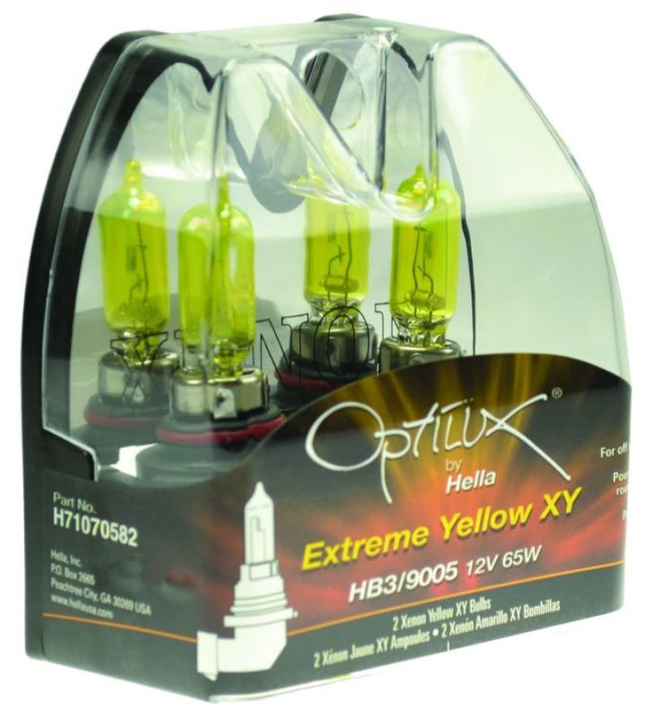 Hella Optilux HB3 9005 12V/65W XY Xenon Yellow Bulb - Bull Strap
