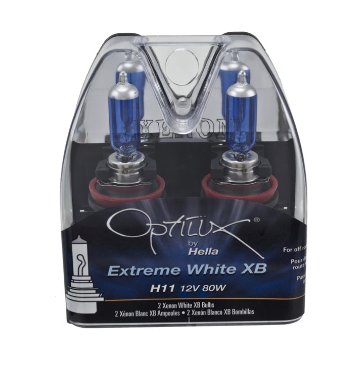 Hella Optilux XB Extreme Type H11 12V 80W Blue Bulbs - Pair - Bull Strap