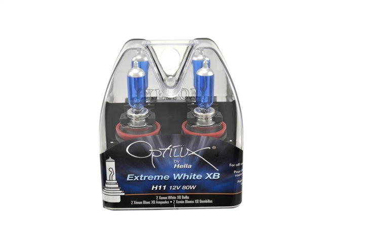 Hella Optilux XB Extreme Type H11 12V 80W Blue Bulbs - Pair - Bull Strap