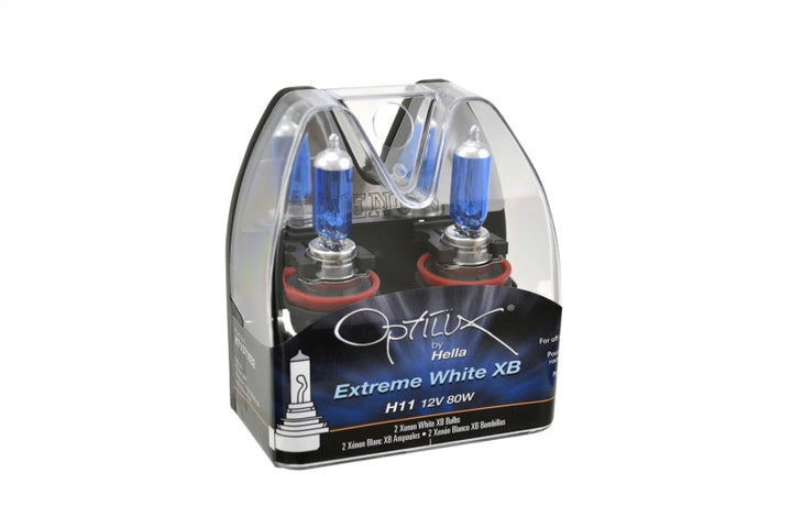 Hella Optilux XB Extreme Type H11 12V 80W Blue Bulbs - Pair - Bull Strap