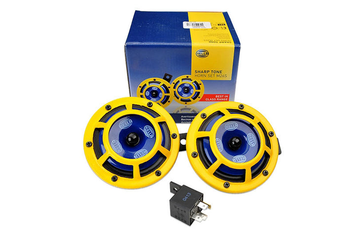 Hella Sharptone Horn Kit 12V 415/350Hz Yellow (3BB922000731 = H31000001) (Min Qty 360) - Bull Strap