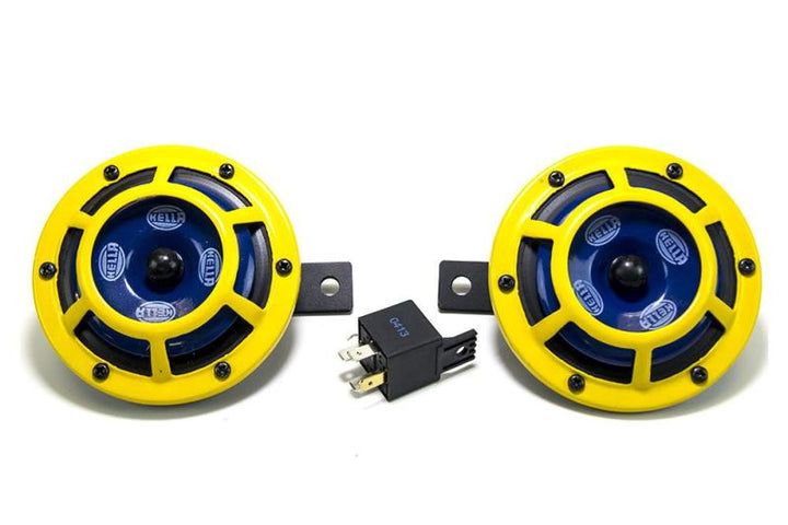 Hella Sharptone Horn Kit 12V 415/350Hz Yellow (3BB922000731 = H31000001) (Min Qty 360) - Bull Strap
