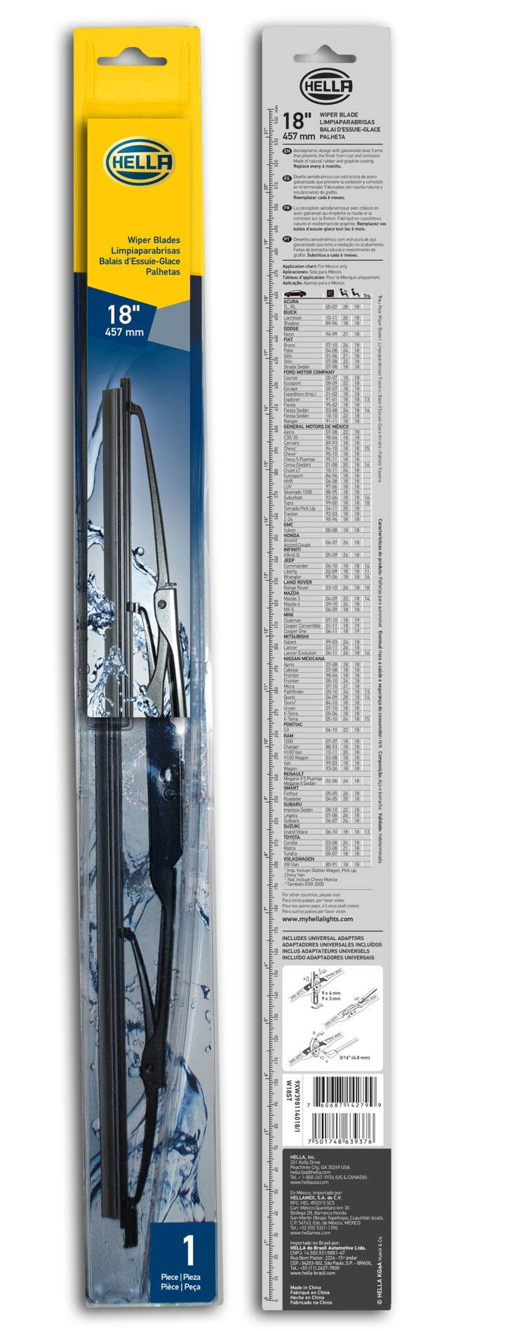 Hella Standard Wiper Blade 18in - Single - Bull Strap
