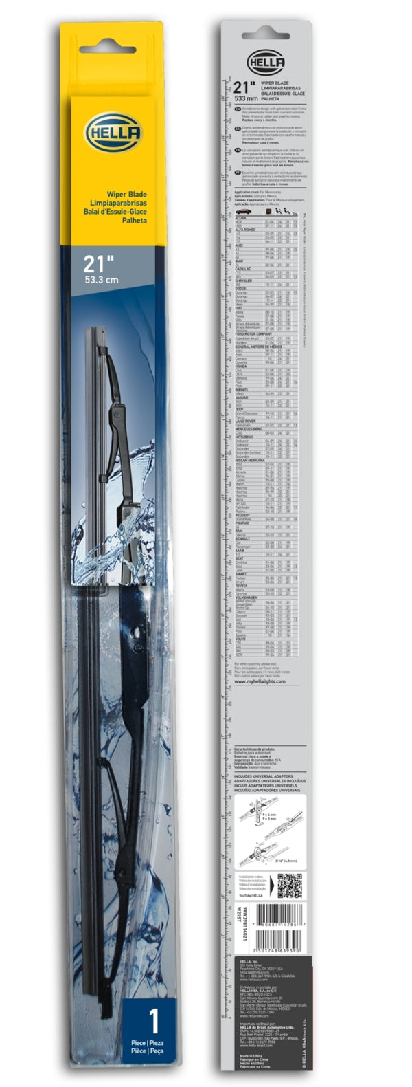 Hella Standard Wiper Blade 21in - Single - Bull Strap