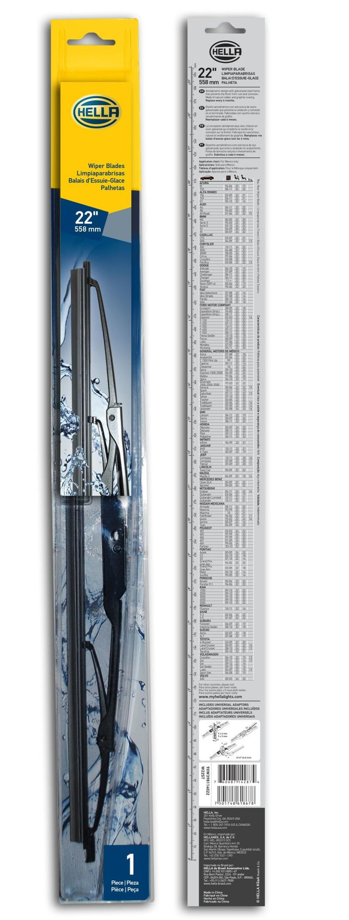 Hella Standard Wiper Blade 22in - Single - Bull Strap