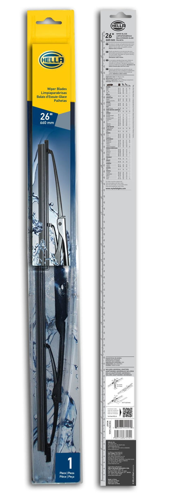 Hella Standard Wiper Blade 26in - Single - Bull Strap