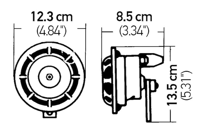 Hella Supertone Horn Set 24V 84w Black - Bull Strap