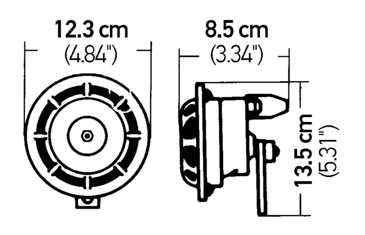 Hella Supertone Horn Set 24V 84w Black - Bull Strap