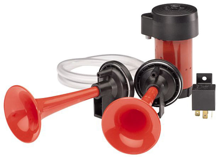 Hella Twin Trumpet Horn Kit 12V 240W 795-800Hz 118dB - Bull Strap