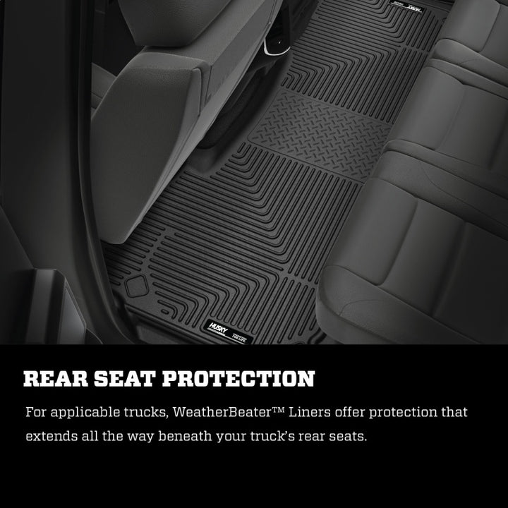 Husky Liners 03-08 Dodge Ram 1500/2500/3500 Quad Cab WeatherBeater Combo Tan Floor Liners - Bull Strap