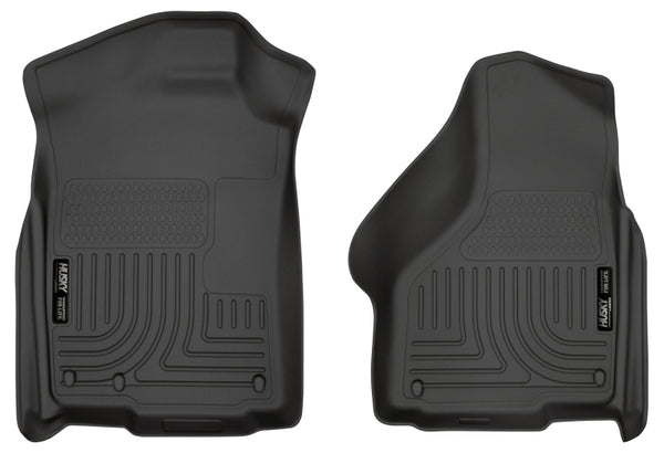 Husky Liners 03-12 Dodge Ram 1500/2500/3500 Series Regular/Quad Cab WeatherBeater Black Floor Liners - Bull Strap