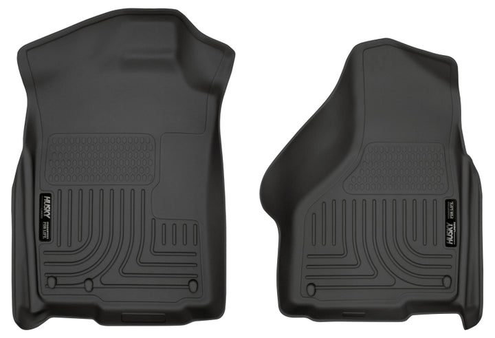 Husky Liners 03-12 Dodge Ram 1500/2500/3500 Series Regular/Quad Cab WeatherBeater Black Floor Liners - Bull Strap