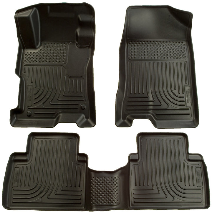 Husky Liners 04-09 Toyota Prius WeatherBeater Combo Black Floor Liners - Bull Strap