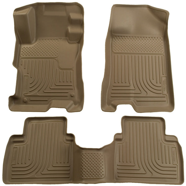 Husky Liners 04-09 Toyota Prius WeatherBeater Combo Tan Floor Liners - Bull Strap
